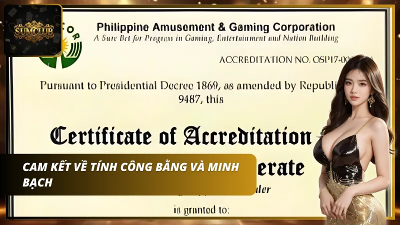 Giấy phép hoạt động của Sumclub từ PAGCOR