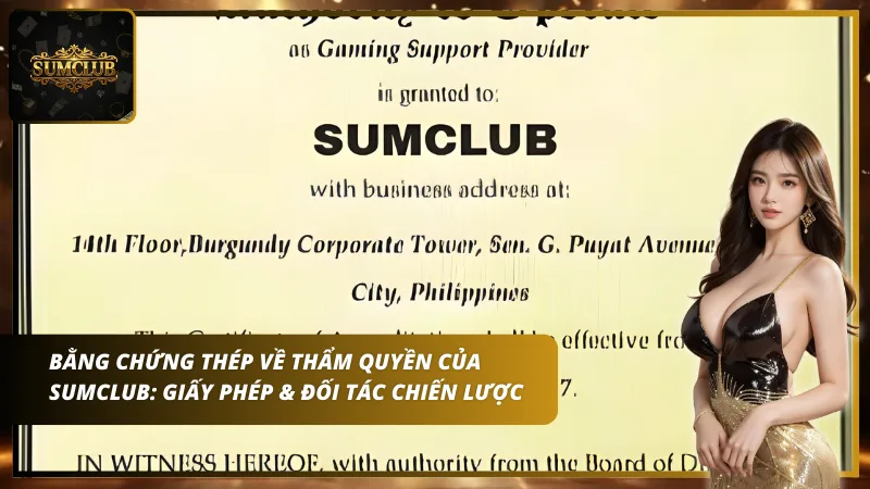 Giấy phép hoạt động của Sumclub từ PAGCOR